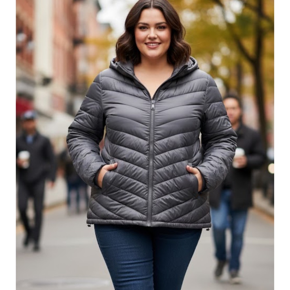 New not Tag Lane Bryant Charcoal Quilted Jacket